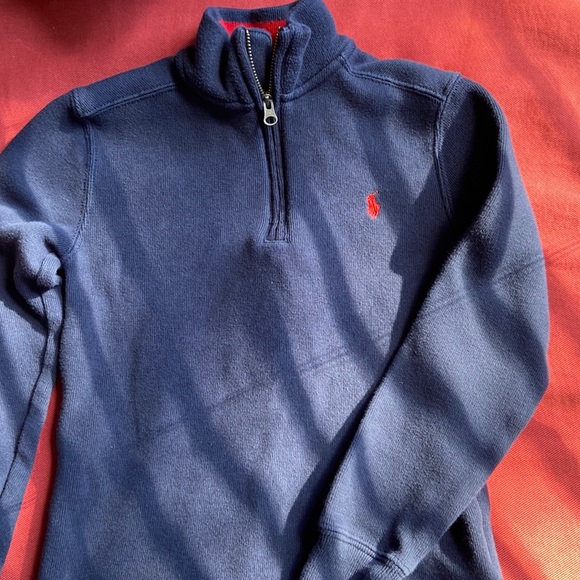 Navy boys POLO 1/4 zip - Picture 1 of 4